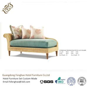 China Leisure Rattan Frame Indoor Chaise Lounge Chair With Colorful Cushion wholesale