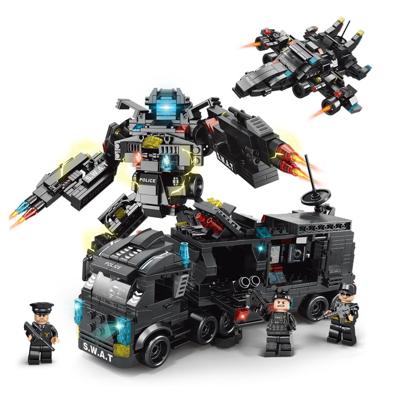 2.4G 35 in 1 Shape Changeable Multi Building Block SWAT Car RC Electric Toy for Teens