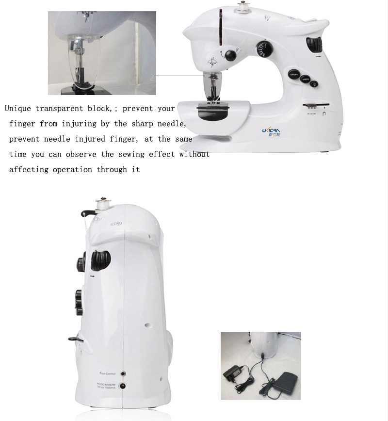 Lock Stitch Multi-function Mini Domestic T-shirt Sewing Machine UFR-403 with Retail