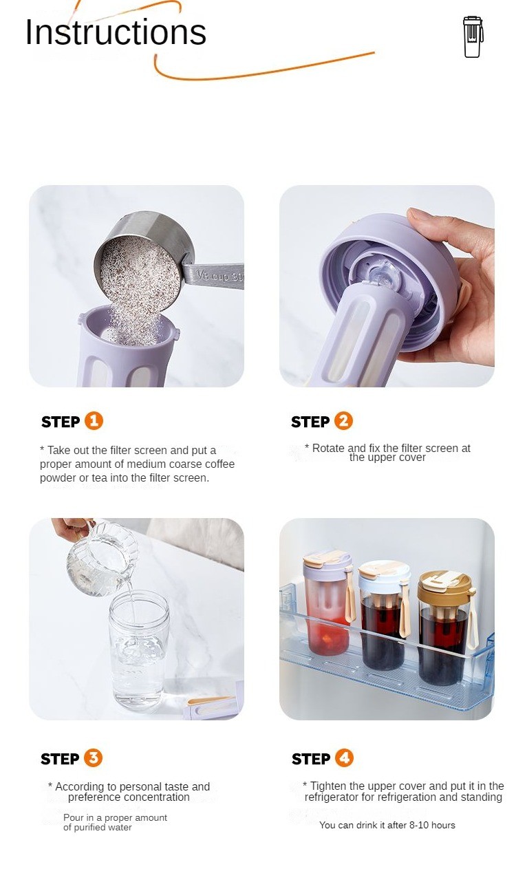 Coffee Ice Drinking Cold Brew Cup Morden Style PP Material