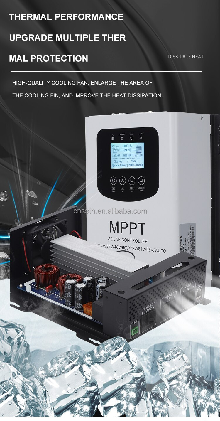 13800W 60A MPPT Solar Controller For 12V 24V 36V 48V 60V 72V 84V 96V Inverter System