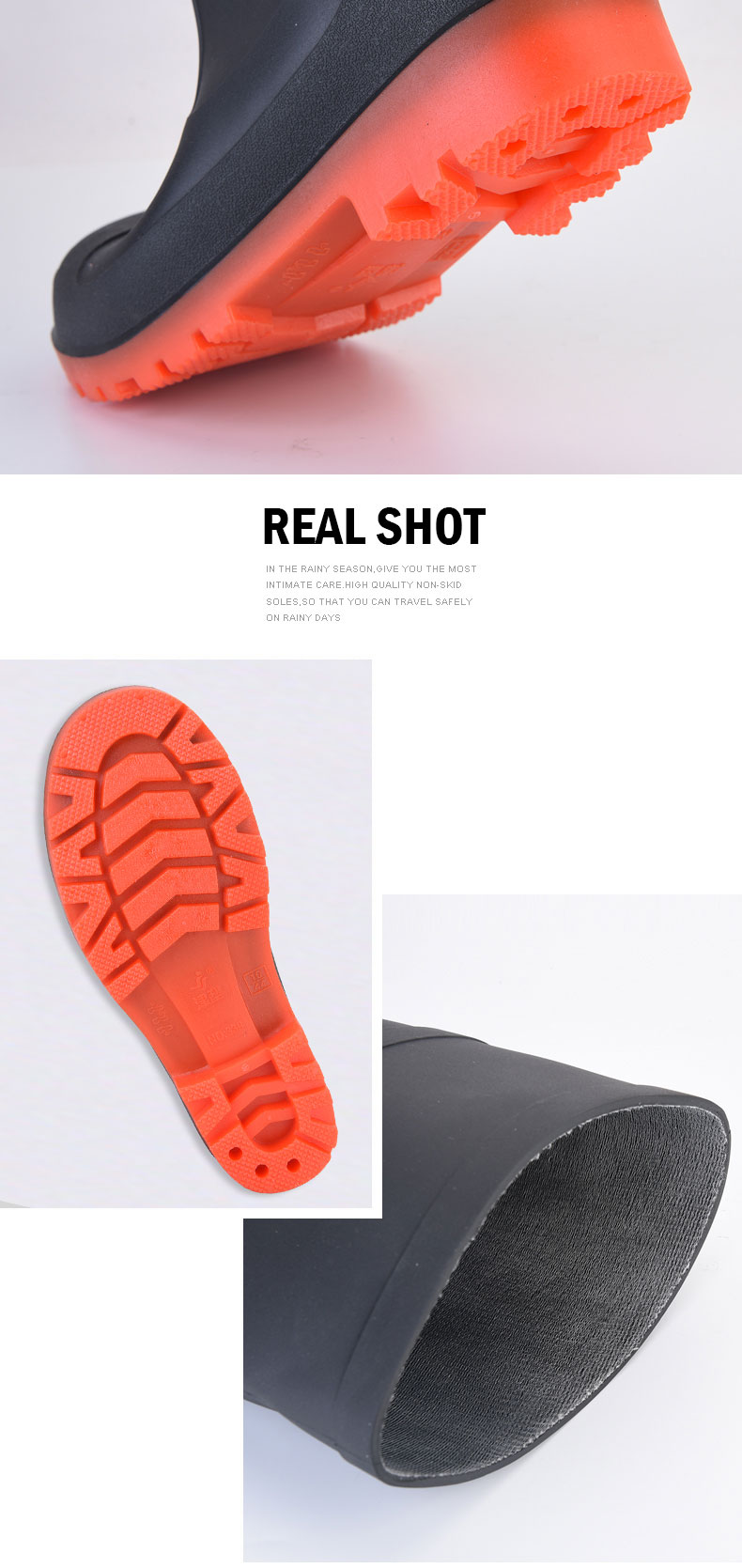 Autumn Winter Mens Steel Toe Rain Boots Waterproof Work Rain Boots Mens