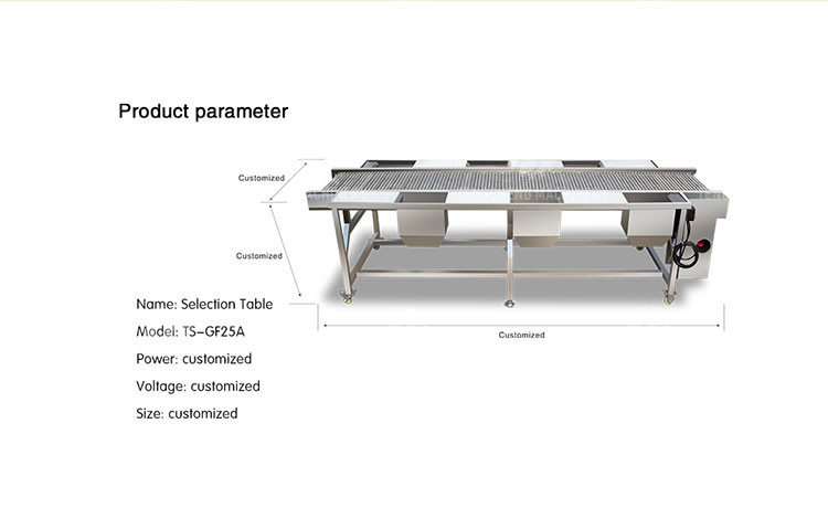 Automatic Vegetable Sorting Machine Selection Table Food Processor