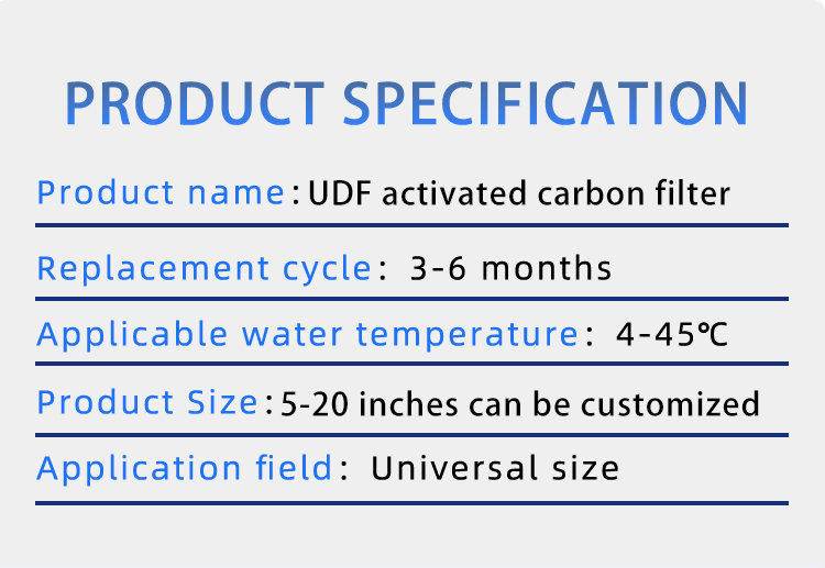 20 inch UDF GAC Granular Activated Carbon Filter Cartridge with 12-24 Months Filter Life