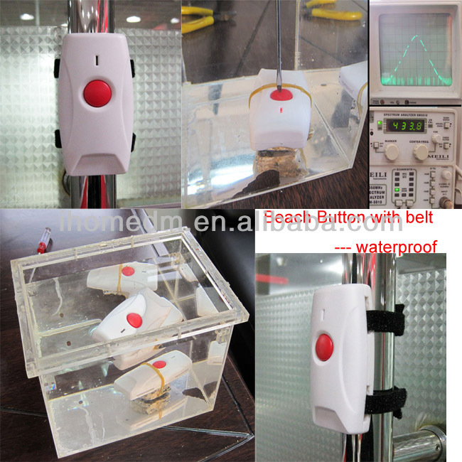 Home wireless security fire alarm system call button flashing light
