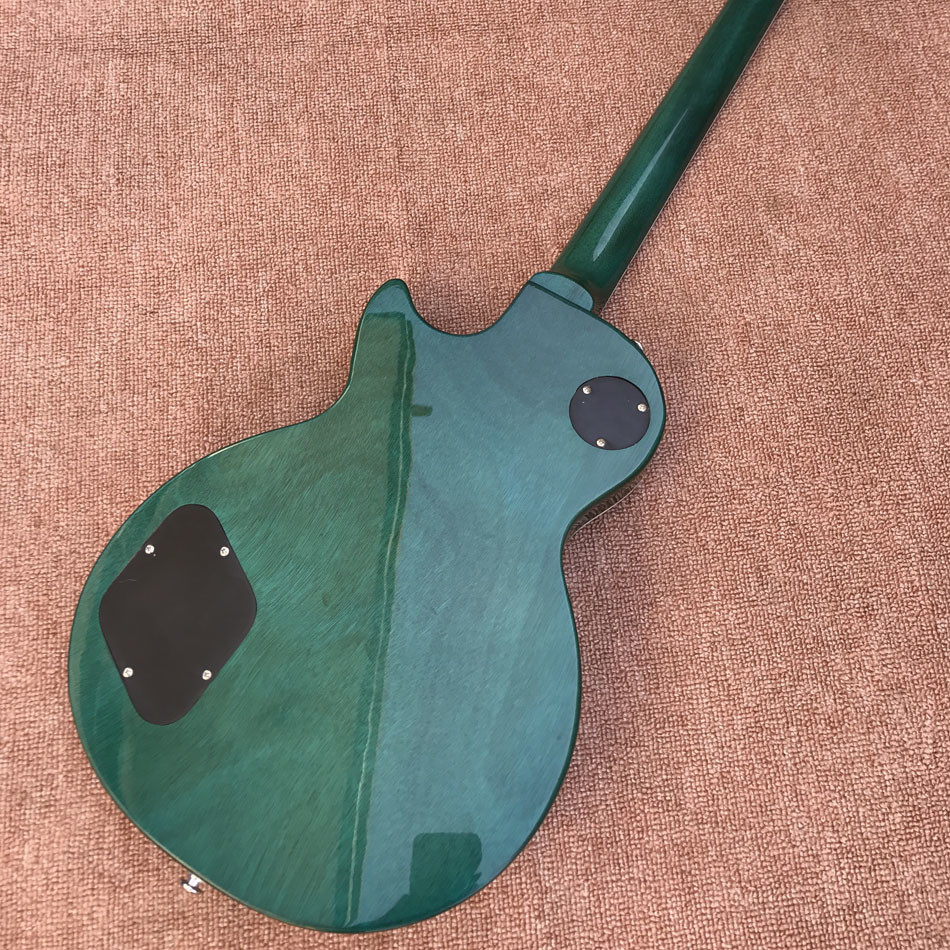 Custom Shop New style LP Standard electric guitar, Flame Maple Top, Abalone snake inlay Rosewood Fingerboard, Free shipp