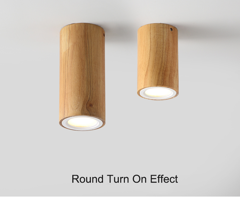 Nordic style round and square solid wood corridor led ceiling light living room Aisle wood led down light(WH-WA-57)