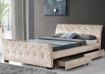 European Style PU Leather Bed Upholstered Plywood 4 Drawer Storage Bed Frame