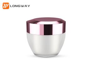 China Acrylic Cosmetic Jar with Rose Gold Cap for Facial Cream Jar Packing wholesale