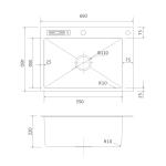 24' 16 Gauge Top Mount Single Bowl Kitchen Sink 60x45