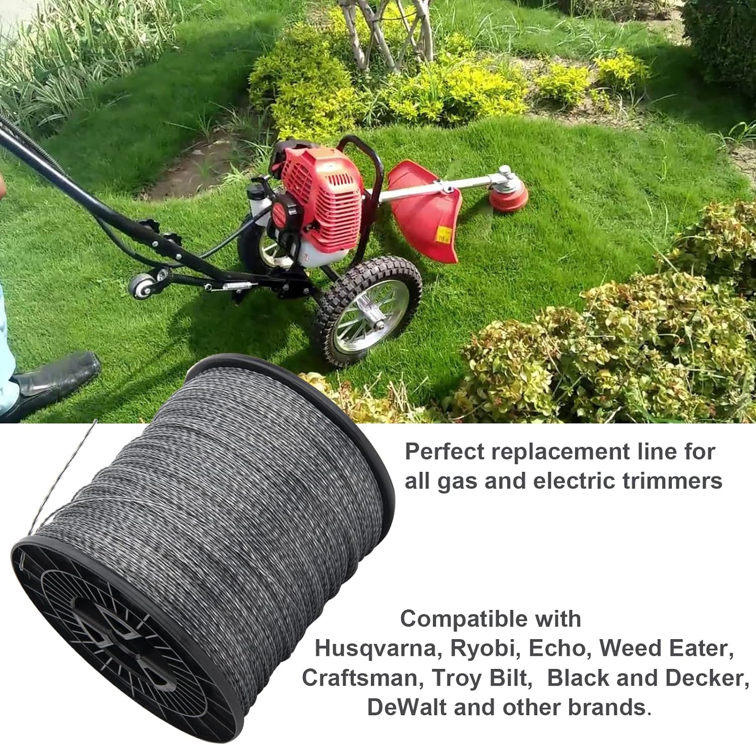0.95 inch Grass Trimmer Spool Line String Trimming Line Nylon Steel Wire Core Brush Cutter Line