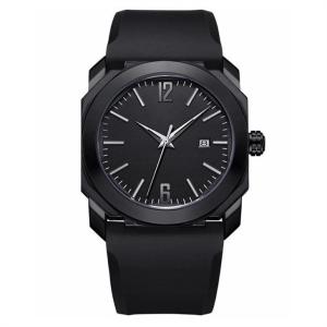 China 13mm Thickness Silicone Quartz Watch 2.5D Curved Square Calendar Tape wholesale