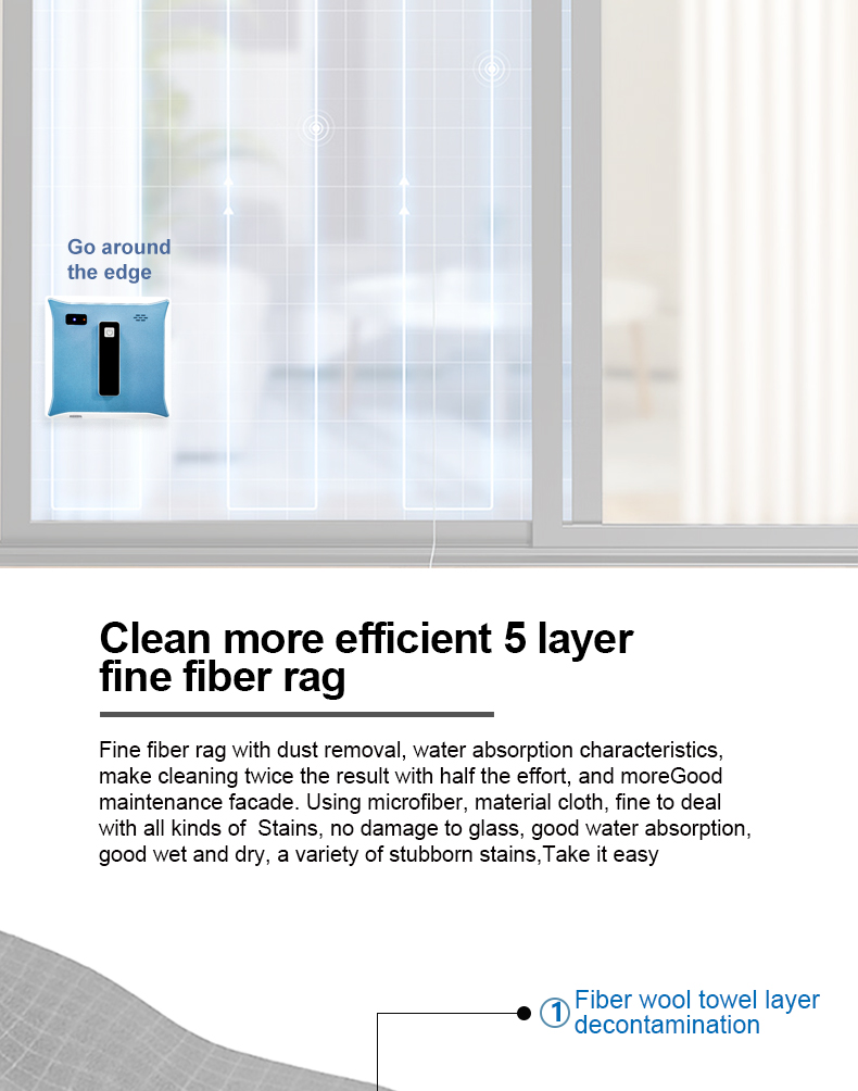 Custom Label Dual Ultrasonic Spray Glass Window Cleaner Robot for Smart Home Cleaning
