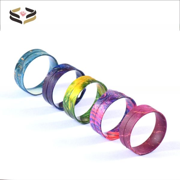 DIY Jewelry Making 8mm Flat Wood Blank Ring with Box Elder Wooden Ring Cores For Other Material