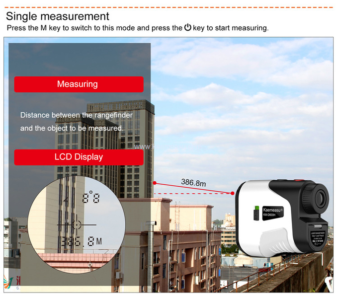 kaemeasu Hunting Rangefinder Golfing Shooting Telescope Angle Measuring Range Finder D600