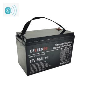 China High Capacity Bluetooth Lithium Battery 12v 80ah Lifepo4 Battery wholesale