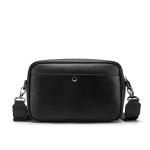 Black Microfiber Cell Phone Cross-body Pouch Male Side Sling Cross Bag Men