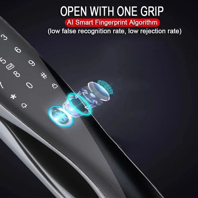 Apartment / Home Fingerprint Sensor Door Lock For Glass Door / Wood Door