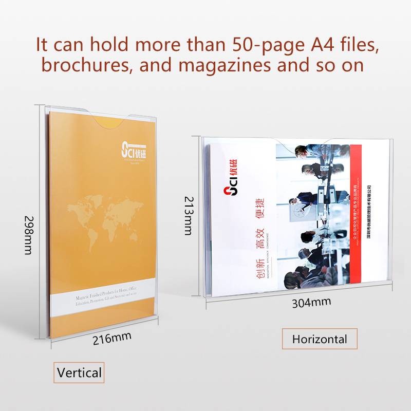 Vertical Horizontal Magnetic Document Holder Pvc Laminated Box File Screen Printing