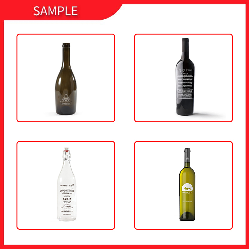 Cylindrical screen printing machine for glass wine bottles
