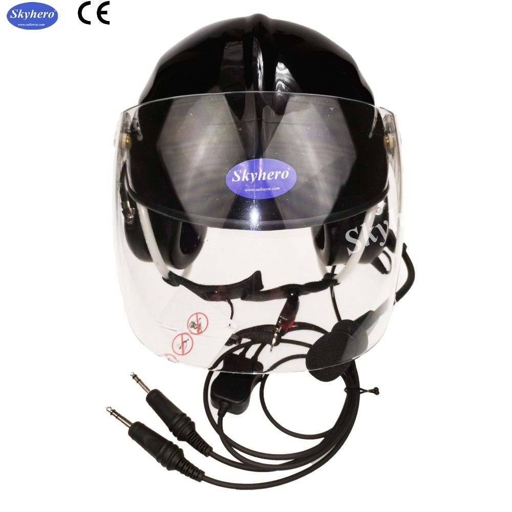 Black Pilot helmet light Aviation helmet high quality aircraft helmet black color flight helmet 4 size