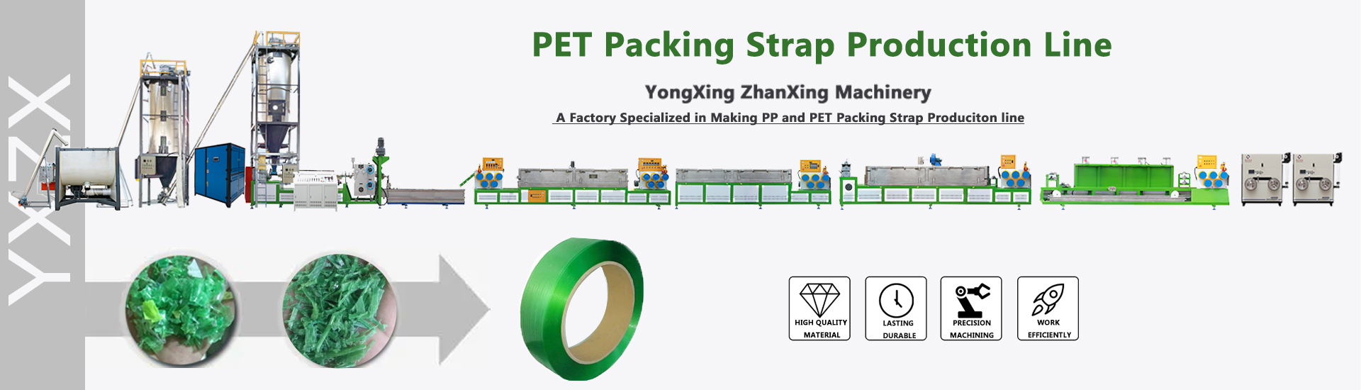Popcorn Packing Belt Making Machine Full Automatic Double Screw PET Polyester