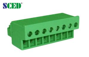 China 3.81mm Pitch Plug In Terminal Block Female Parts 300V 10A Green Color wholesale