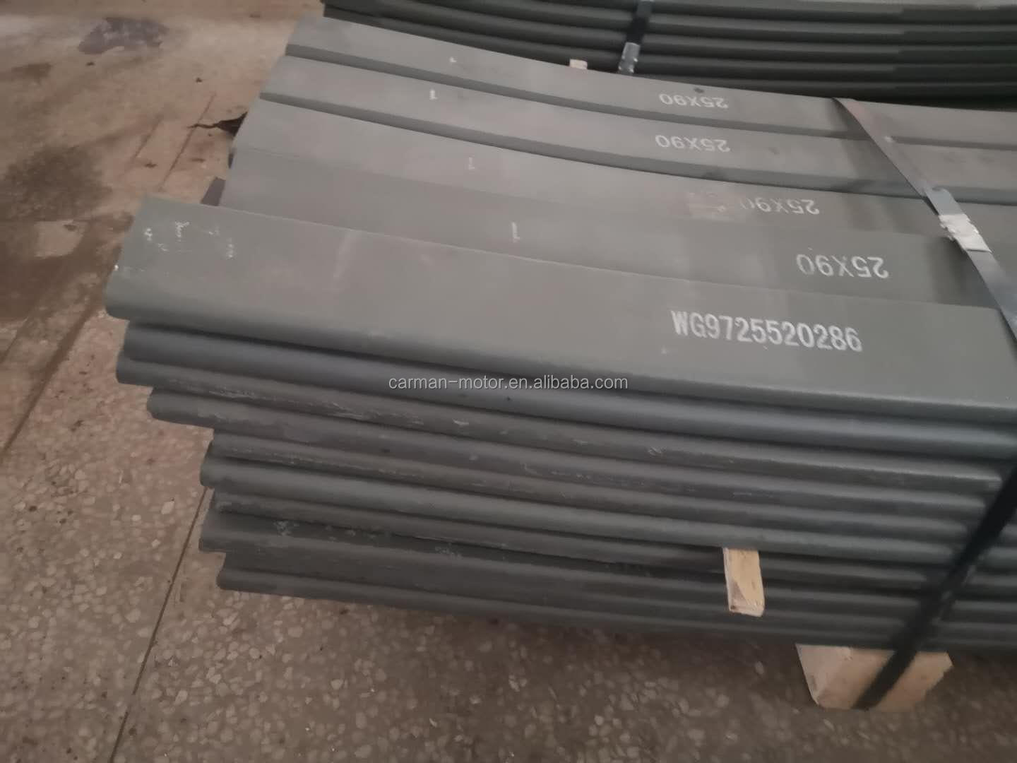 WG9725520286 Rear Leaf Spring Steel Plate Assembly for Sinotruk HOWO Truck Suspensions Spare Parts