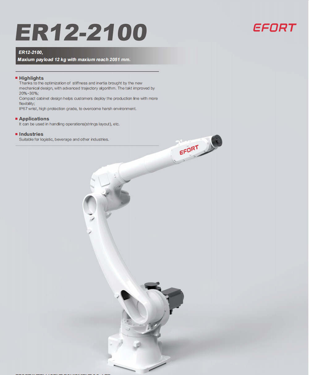 General Industrial Robot In Handling Operations Strings Layout For Logistic Beverage And Other Industries ER12-2100
