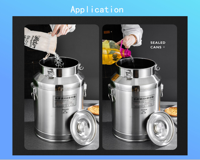 25L SS304 Metal Storage Tank Tea Can Coffee Sugar Sealed Transport Milk Cans