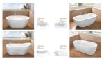 Various Size Acrylic Massage Bathtub / Acrylic Freestanding Tub White Color