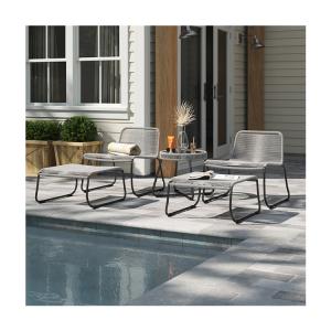 China Minimalist Design Garden Set 2 Seating Outdoor Furniture Lounge Set for Poolside Garden wholesale