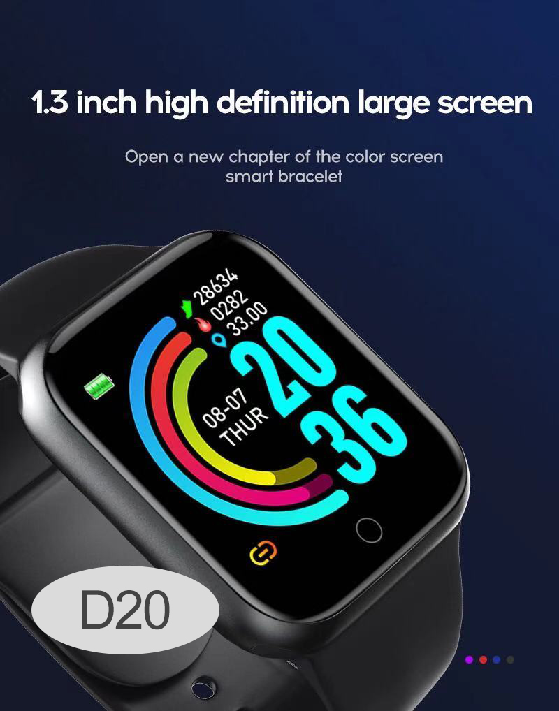 Sports Fitness Tracker Smartwatch Calorie Counter 1.3 inch 90mAh waterproof