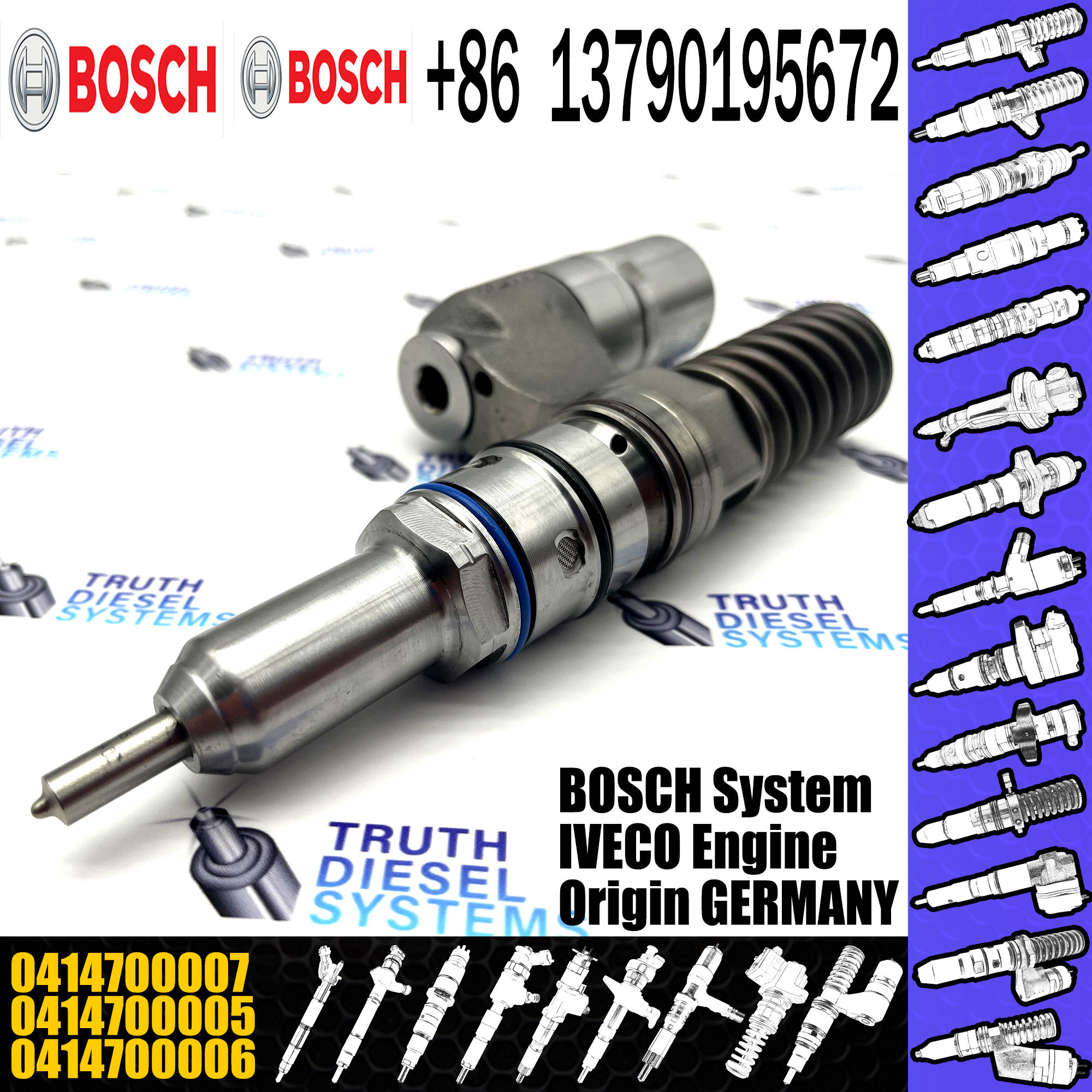 0414700007 Diesel injector assembly common rail injector 0414700007 for diesel engine
