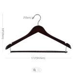 17.5 Inches Childrens Wooden Clothes Hangers Brown Wide Shoulder Wooden Hangers