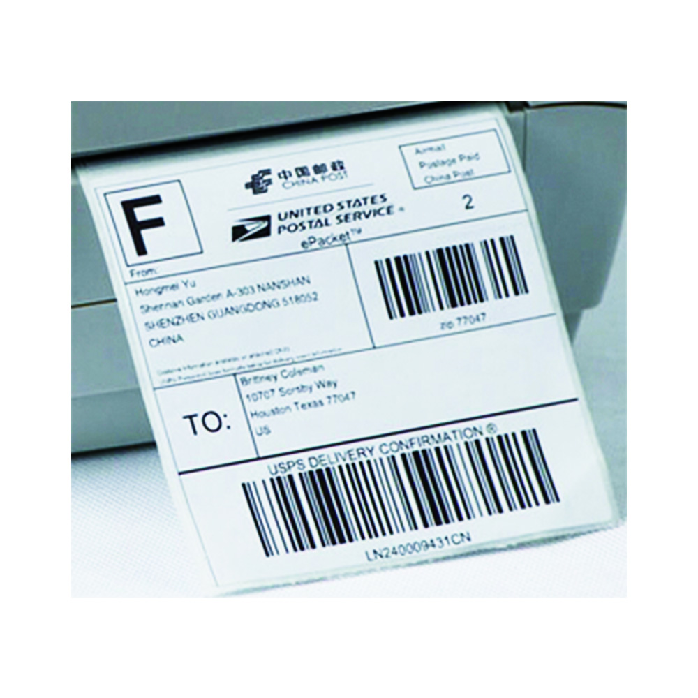 ISO9001 Gloss Lamination Void Custom Shipping Labels