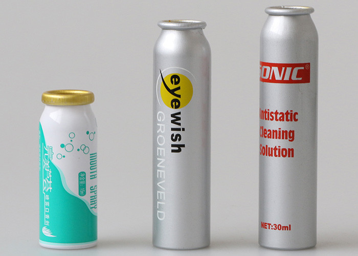 Empty Aluminum Aerosol , Nasal Spray Metal Small Aerosol Can Crimp Neck