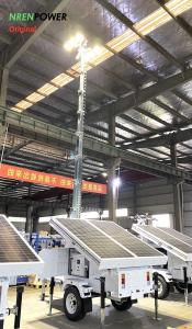 China mobile solar trailer tower lighting-9m hydraulic mast-4x435 solar panels-8x200AH batteries wholesale