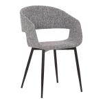 Mid - Century Modern Dining Armchair Fabric Gray And Black Simplicity Metal Leg