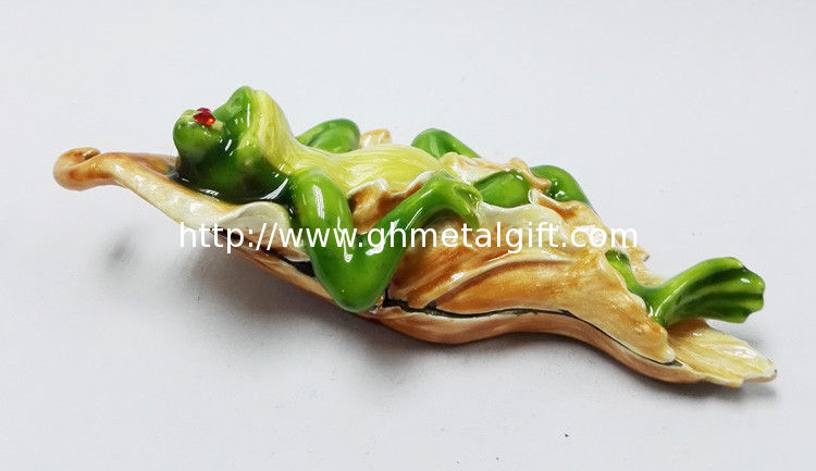 Frog enamel trinket jewelry box frog shape fancy jewelry gift box for Jewerly