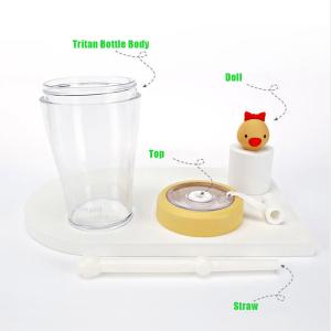China FDA Clear Plastic Water Bottle Silicone Drink Bottle With Straw wholesale