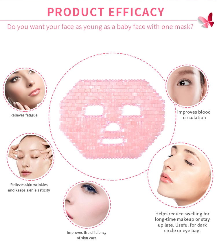 Cooling Skin Facial Eye Stone Jade Mask Rose Quartz Facial Jade Mask