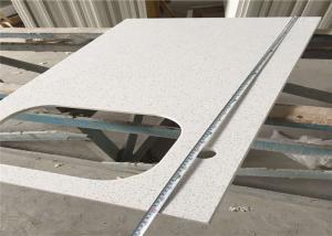 China Classic White Quartz Bathroom Vanity Top , 100cm Molded Bathroom Countertops wholesale