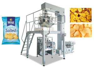 China Potato Chips Multihead Weigher Packing Machine 80 - 200MM Bag Width wholesale