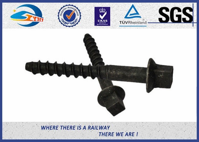 High Hardness 5.6 Grade 35# Railway Screw Spikes , DIN Standard