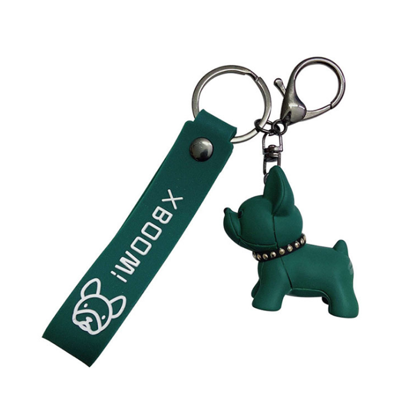PU Key Chain Ornaments , Resin pitbull dog keychain Electroplated 0.02kg