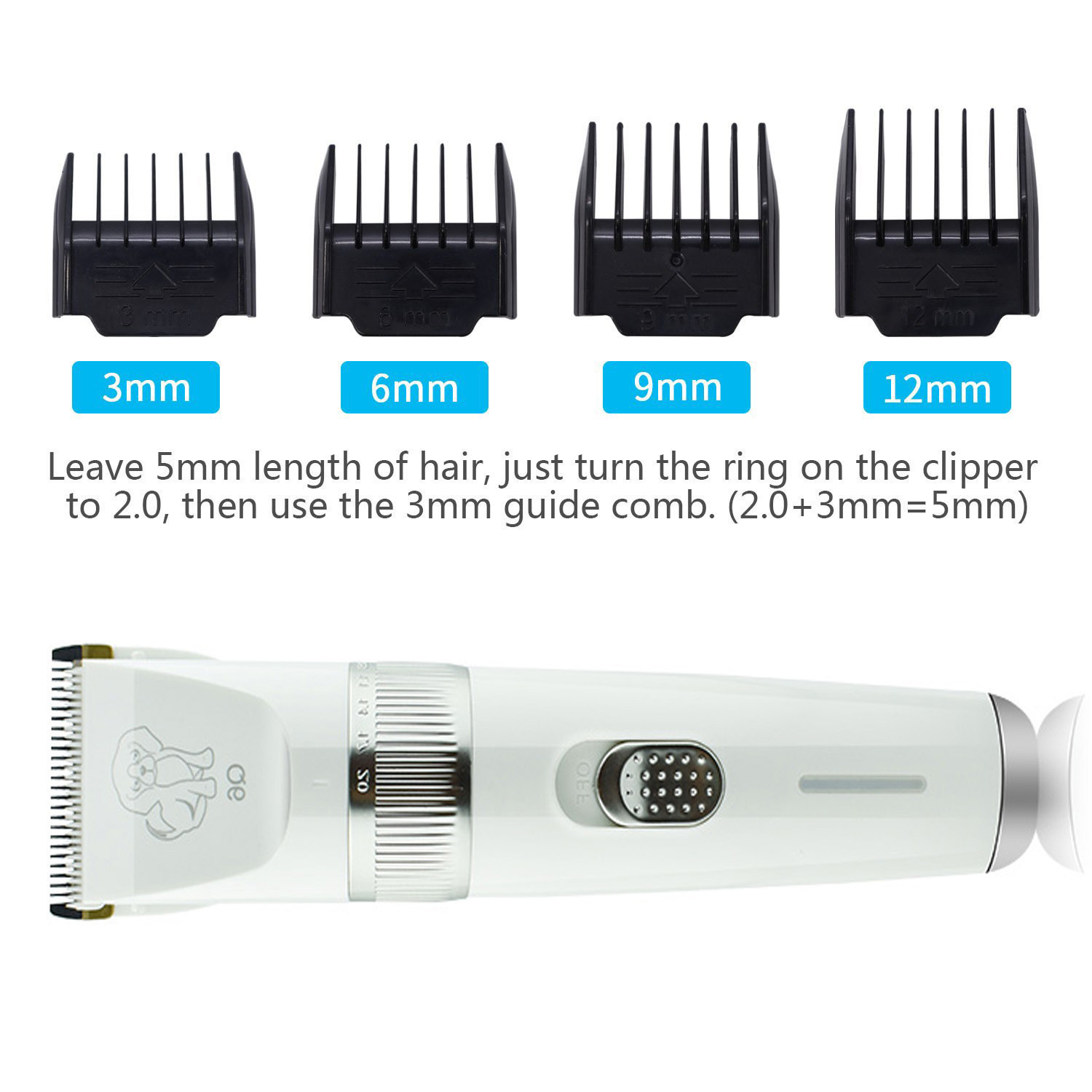 Grooming Cat PHC-3 Animal Hair Trimmer 12mm Dog Hair Clippers