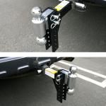 Black Chrome Trailer Spare Parts 7500lbs 7-1/2 " Adjustable Dual Ball Hitch
