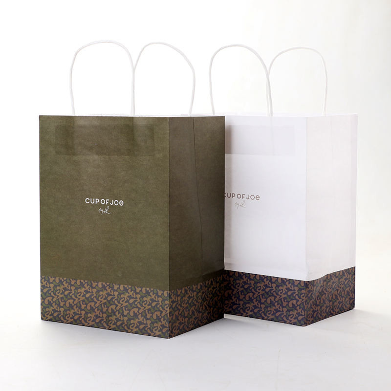 Customized Fashion Shopping Bag Take Away Food Bag Brown Kraft Clothing Paper Bag