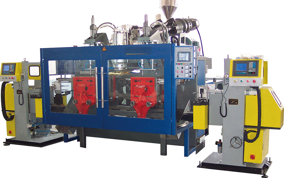 Full Automatic Plastic Oil Bottle In Mould Labeling Machine 50L For Blow Molding